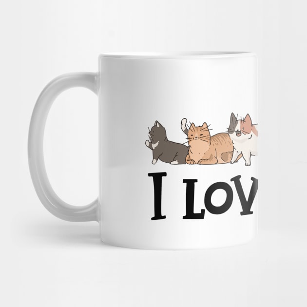 Cute Cat - I love Cats by KC Happy Shop